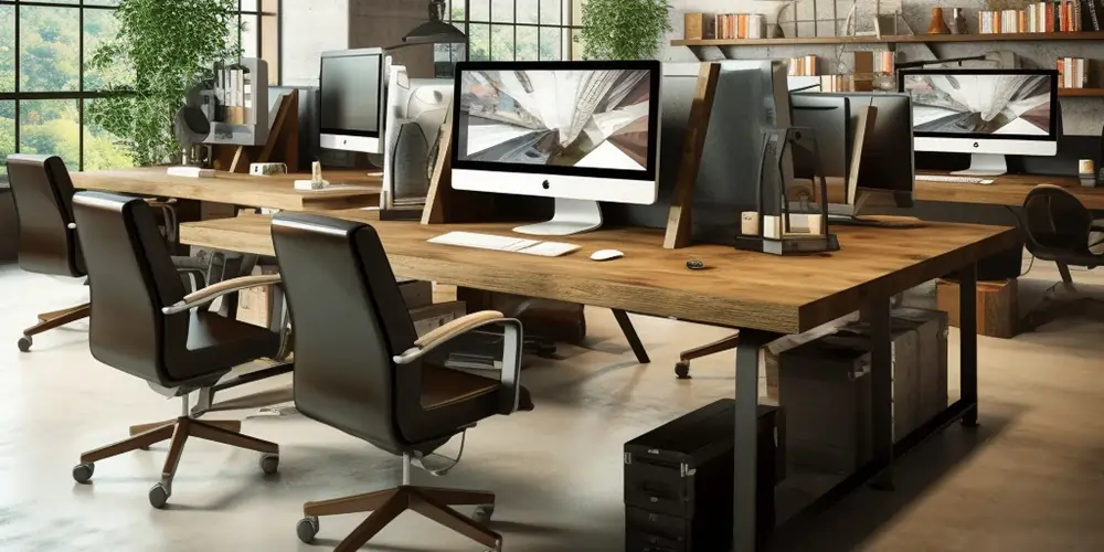 vintage industrial style office design